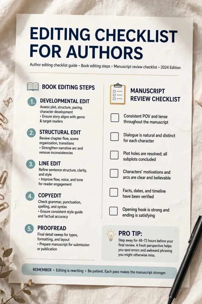 Editing Checklist for Authors